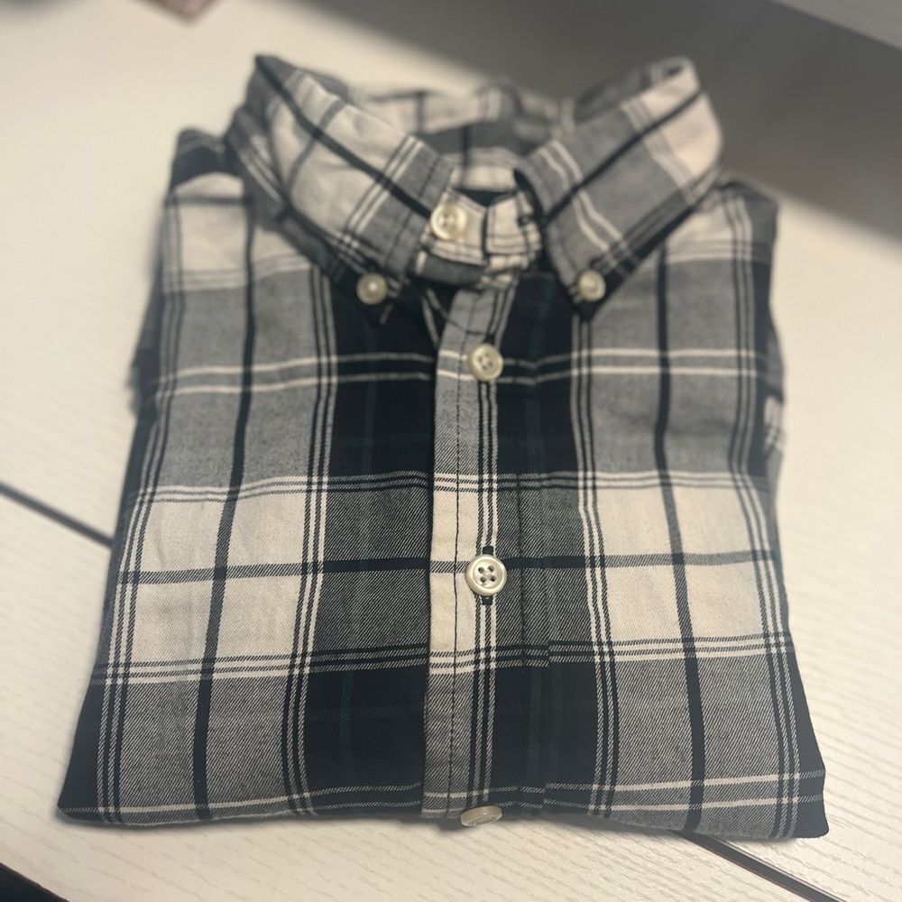 Chaps Boys Plaid Button Shirt Long Sleeve Sz M (10/12)